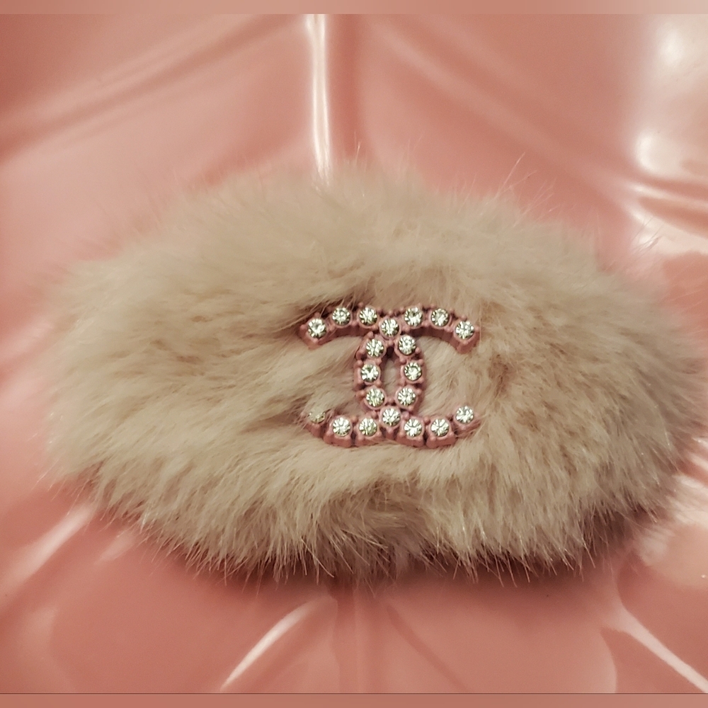 Pink Fur Hair Accessory, Hair Clip